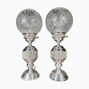 Lampade in filigrana in argento sterling, anni '50, set di 2