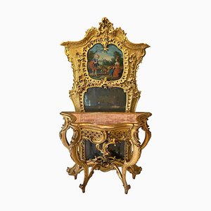 Tables Console et Miroir, France, 1770s, Set de 2
