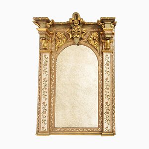 19th Century French Baroque Mirror in Carved Wood