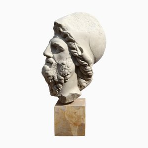 Escultura italiana de principios del siglo XX Cabeza de Menelao en escayola