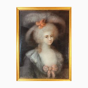 Artiste Français, Portrait, 18ème Siècle, Dessin au Pastel, Encadré