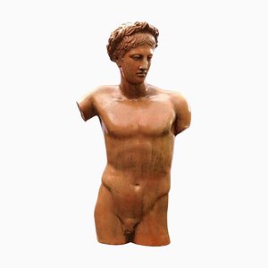 Torse Sculpture en Terre Cuite d'Apollon, Début du 20ème Siècle