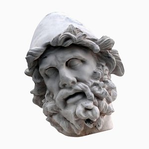 Kopf des Odysseus aus dem frühen 20. Jahrhundert in weißer Terrakotta-Odyssee der Polifemo-Gruppe