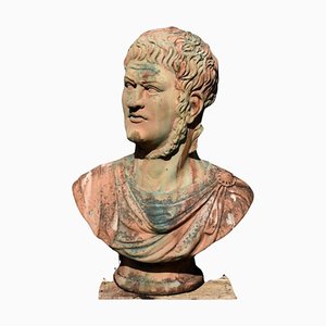 19th Century Original Italian Bust of Nerone in Terracotta