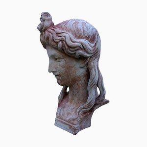 Early 20th Century Head in Terracotta Isis of the Greek-Roman World