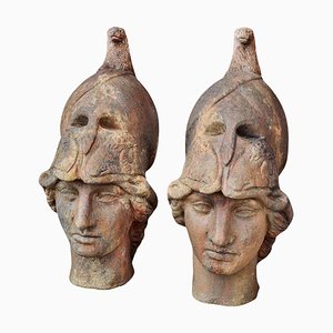 Early 20th Century Heads of Athena Giustiniani in Patinated Terracotta