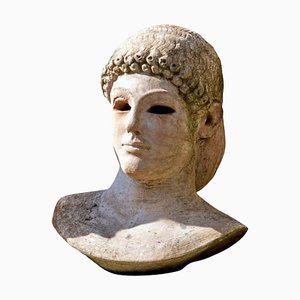 Busto de terracota de Apollo Di Piombino Del Louvre de principios del siglo XX