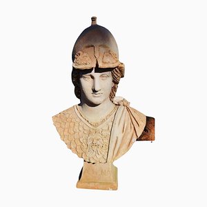 Cabeza de Giustiniani Athena de principios del siglo XX en terracota patinada