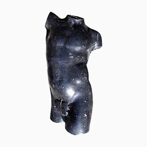 Scultura Torso Satiro in Marmo Nero Marquinia, Italia, inizio XX secolo