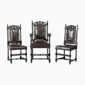 Fauteuil et Chaises d'Appoint, 19ème Siècle, Set de 3