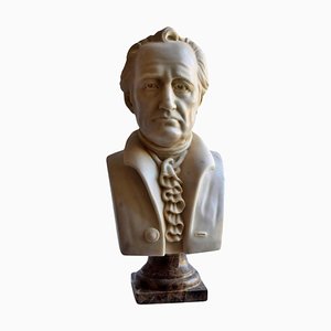 Artista italiano, Busto di Goethe, inizio XX secolo, marmo di Carrara