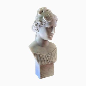 Late 19th Century Venus Medici Head in Carrara White Marble