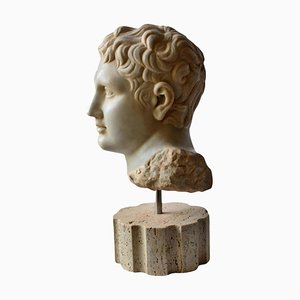Escultura italiana del siglo XX Lisippea Apoxiomenos Head en mármol