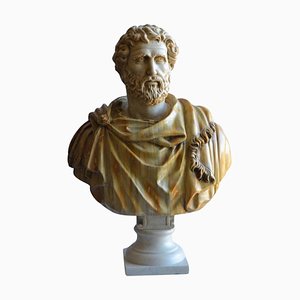 End 19th Century Italian Bust Antonino Pio in Carrara Marble