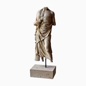 20th Century Italian Esculapio Acefalo Carrara Marble Sculpture