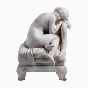 Italienische Skulptur aus weißem Marmor, 19. Jh. von Umberto Stiaccini