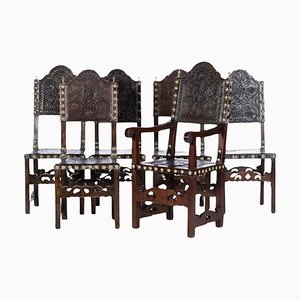 Chaises et Fauteuils Antiques, Portugal, 1850, Set de 5