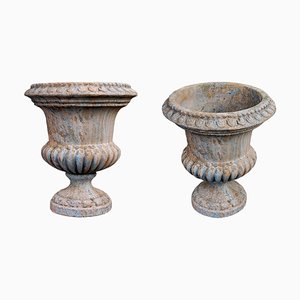 Vases Sienne en Terre Cuite, 20ème Siècle, Set de 2