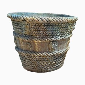 20. Jh. Terrakotta Impruneta Vase mit Seilen und Satyrmotiv, Toskana