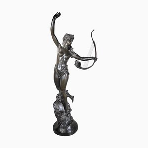 Marcel Debut, Large Dancing Nymph with Shell Harp, 1880, Bronze