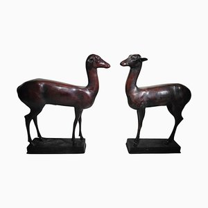 Chiurazzi, Pompeian Herculaneum Deer Figures, 1920, Bronzes, Set of 2