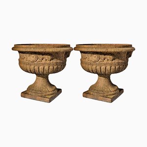 20th Century Senese D Terracotta Vases, Set of 2