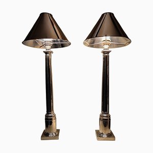 Architectural Bronze Lamps, 1970s, Set of 2