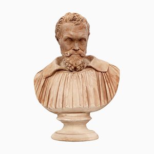 Michelangelo Buonarroti, Buste, Fin 20e Siècle, Terre Cuite