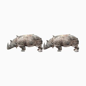 Albrecht Durer, Rhinos, 20th Century, Terracotta, Set of 2