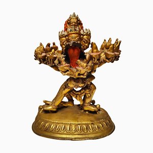 Cakrasamvara à Yab Yum, Chine, 18ème Siècle, Bronze Doré, 1750s