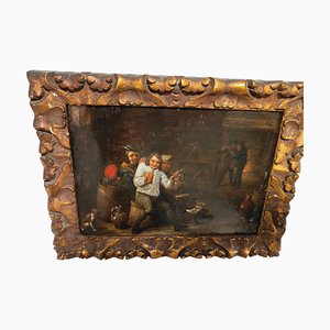 After David Teniers, Figurative Scene, 17th Century, Oil on Copper, Framed