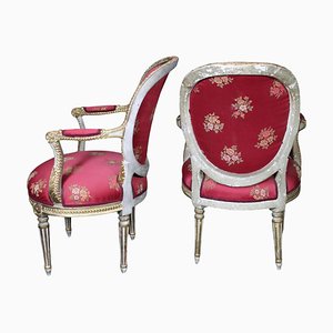 Antique Louis XVI Armchairs, 1750s, Set of 2