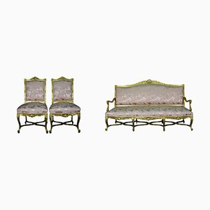 Französisches Sofa & Stühle, 19. Jh., 3er Set