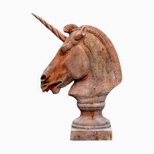 Early 20th Century Unicorn in Terracotta