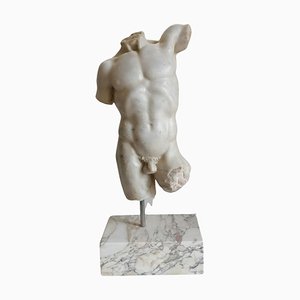 Vintage Italian Torso in Carrara Marble, 1950