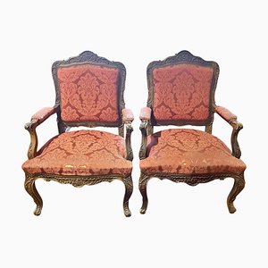 Sessel im Louis XV Stil, 19. Jahrhundert, 2er Set