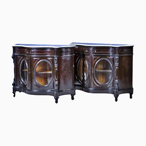 19th Century Rosewood Wardrobe Cabinets, Set of 2