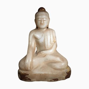 Buddha asiatico in alabastro, fine XIX secolo