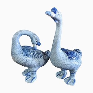 Chinese Ceramic Geese, Late 19th Century-Early 20th Century, Set of 2