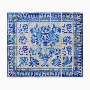 Panneau Azulejos 17ème Siècle avec Décor de Vase, Portugal, Set de 36