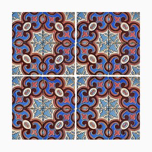 Liberty Art Nouveau Majolica Tiles, Set of 16