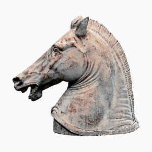 Cavallo romano in terracotta, fine XIX secolo