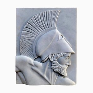 Carrara Marble Bas-Relief with Achilles Motif, 20th Century