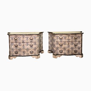 Italian Chests of Drawers in Pinewood, Early 20th Century, Set of 2