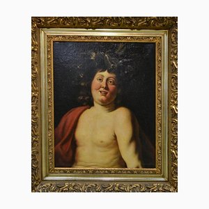 Ecole Française d'Artiste, Portrait de Dionysos, 19ème Siècle, Huile sur Toile, Encadrée