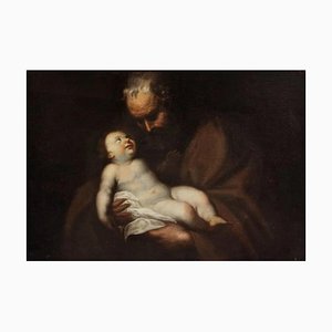 Ecole d'Artiste Italienne, Saint Joseph et l'Enfant, 17ème Siècle, Huile sur Toile