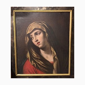 Italienischer Künstler, Schmerzhafte Jungfrau, 17. Jh., Öl auf Leinwand, Gerahmt