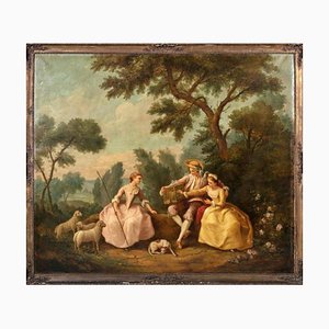 Italian School Artist, Bird Seller, 19th Century, Oil on Canvas, Framed