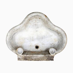 Lavabo Trilobé en Marbre Blanc de Carrare, Italie, 18ème Siècle