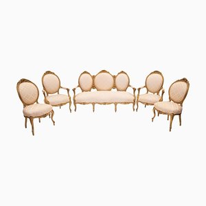 Canapé et Fauteuils, 19ème Siècle, Italie, Set de 5